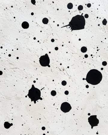 abstract black and white paint splatter patternの素材