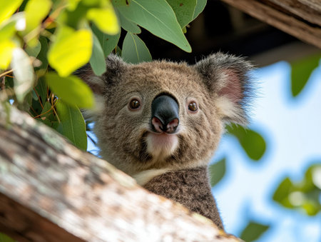 Adorable koala in treeの素材