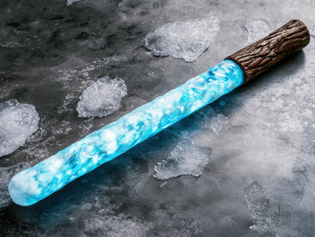 frozen icicle on ice surfaceの素材