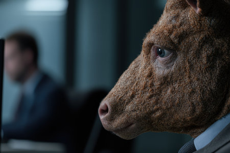 Close-up of a furry animal faceの素材