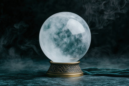 Mystical crystal ball with smokeの素材