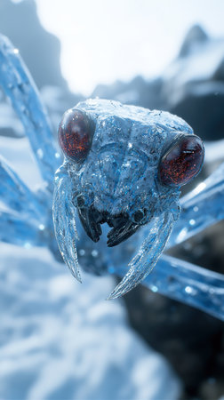 Frozen insect in iceの素材
