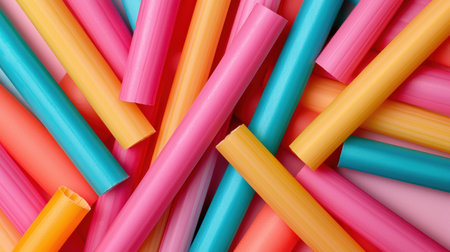 Vibrant Colored Straws Abstract Backgroundの素材