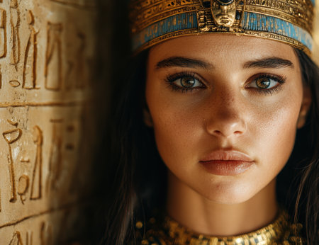 Mysterious and alluring egyptian woman portraitの素材
