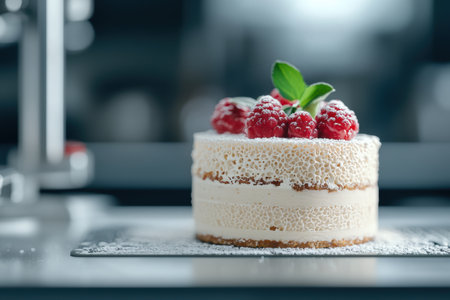 Delicious raspberry cake with fresh berriesの素材