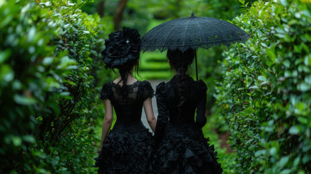 gothic fashion in the forestの素材