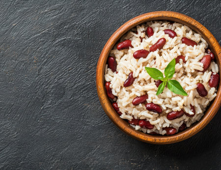 Healthy rice and kidney beans dishの素材