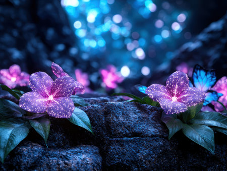 Glowing Flowers in Enchanted Forestの素材