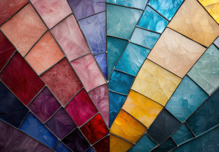 Colorful stained glass mosaic patternの素材