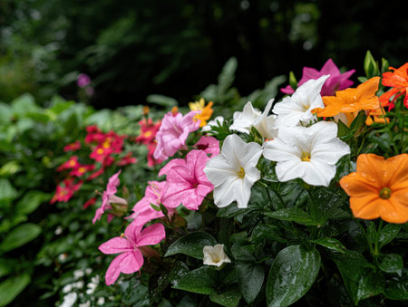 Vibrant floral garden with colorful bloomsの素材
