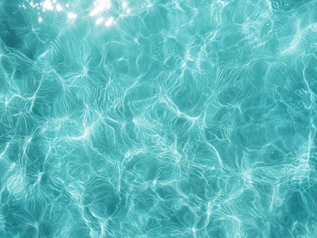 Serene turquoise water surface with ripplesの素材
