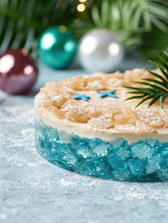 tropical dessert with candied fruit and crystalized sugarの素材