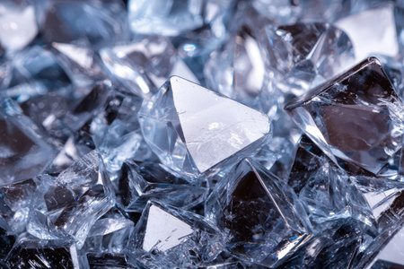 Closeup of sparkling clear crystal quartz gemstonesの素材