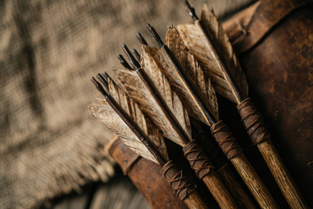 bundle of handcrafted wooden arrowsの素材