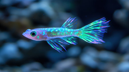 Vibrant and colorful tropical fish swimming in the oceanの素材