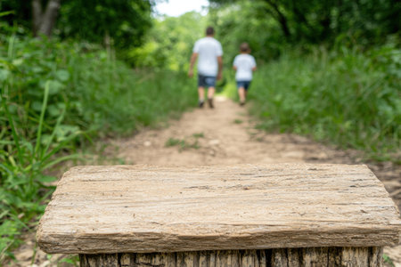 Hiking trail through lush green forestの素材