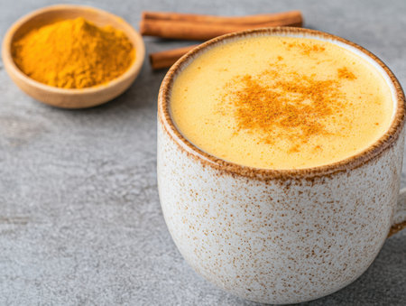 Turmeric latte in ceramic mugの素材