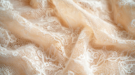 Delicate lace fabric with intricate patternsの素材