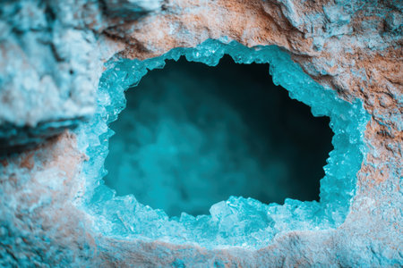 Mesmerizing ice cave with stunning turquoise huesの素材