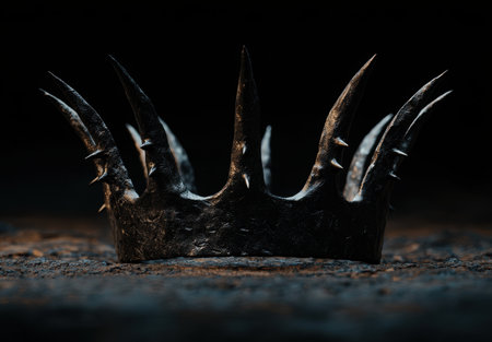 Ominous crown of thorns on dark backgroundの素材