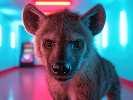 close-up portrait of a curious wolfの素材