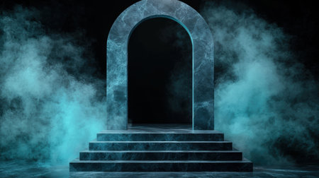 Mysterious dark portal with ethereal smokeの素材