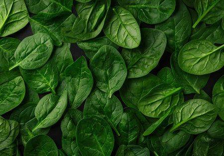 fresh green spinach leavesの素材