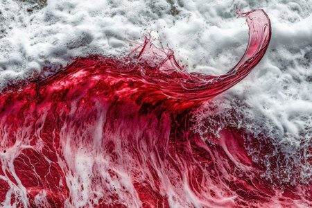 Powerful red liquid splashの素材