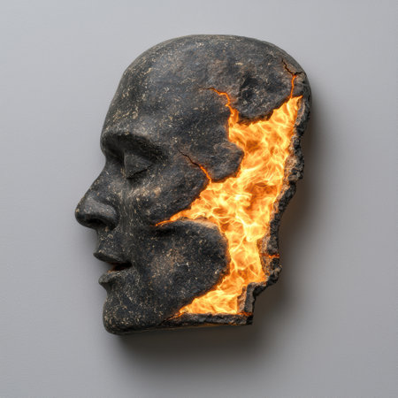 fiery face sculptureの素材