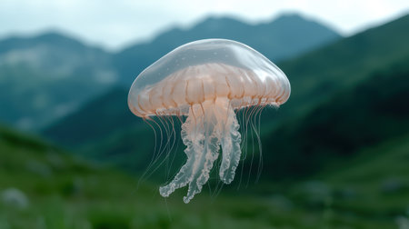 Majestic jellyfish floating in the oceanの素材