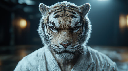 Fierce tiger in winterの素材