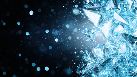 Sparkling crystal stars on dark backgroundの素材