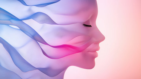 abstract profile of a woman's faceの素材