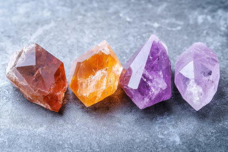 Colorful natural quartz crystalsの素材