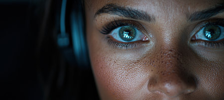 close up of a person's eye with long eyelashesの素材