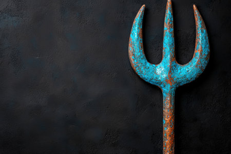 Rustic Trident on Dark Backgroundの素材