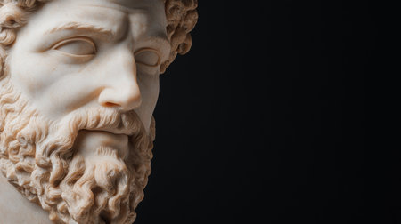 Closeup of a classical marble statue headの素材