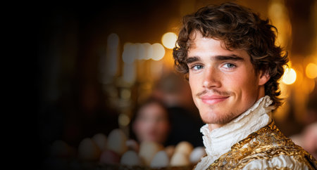 Elegant man in historical costumeの素材