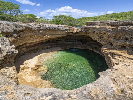 Stunning natural pool with crystal clear waterの素材
