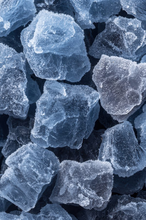 Frozen ice crystals in winter landscapeの素材