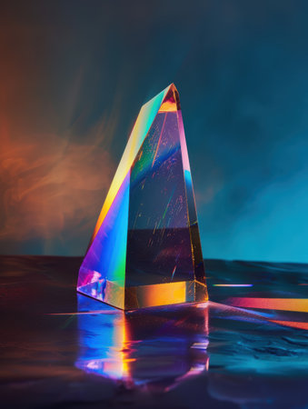 Colorful prism reflecting in waterの素材