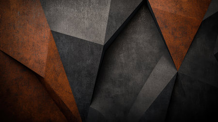 abstract geometric shapes in dark and warm tonesの素材
