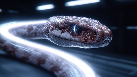 Futuristic snake eye close-upの素材