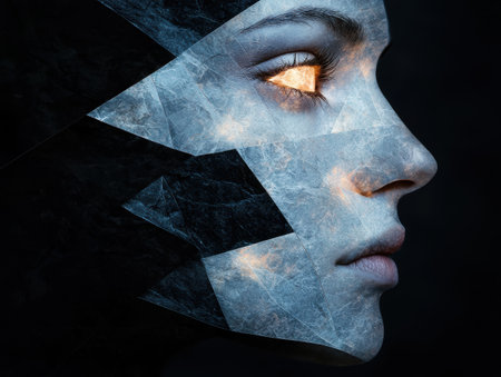 abstract portrait of a human faceの素材