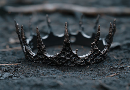 Mysterious dark crown on the groundの素材