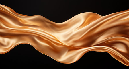 Flowing golden fabric abstract backgroundの素材