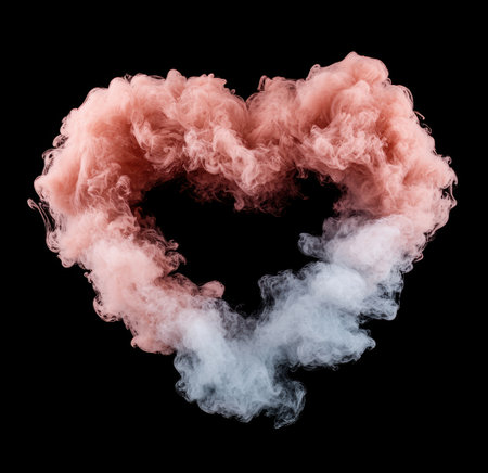 Swirling heart-shaped smoke cloudの素材