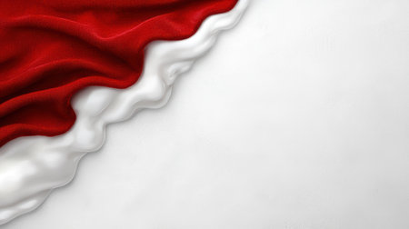 Vibrant red and white fabric abstractの素材