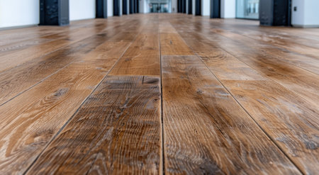Wooden floor planks in a modern interiorの素材