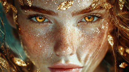 Sparkling golden eyes and glitterの素材